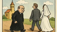 Dowcip: Wraca proboszcz po ślubie i mówi...