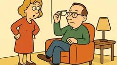 Dowcip: Żona pyta męża o okulary...