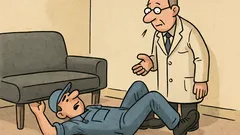 Dowcip: Facet u psychiatry, lekarz prosi...