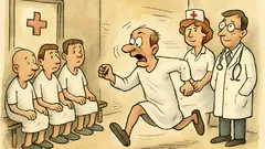 Dowcip: Facet ucieka z sali operacyjnej...