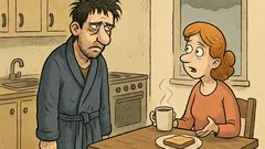 Dowcip: Poranek. Ponury programista wchodzi do kuchni