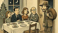 Anegdot: Wieczór wigilijny. Cała rodzina gotowa, stół...