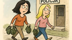 Dowcip: Brunetka i blondynka znajdują trzy granaty