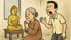 Dowcip: bardzo pobożna mama wciąż się modli