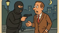 Dowcip: Późnym wieczorem w Warszawie bandyta...