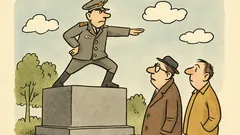 Dowcip: Czemu generał na piedestale tak stoi?