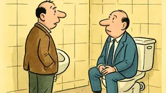 Żart: Rozmawiają dwaj koledzy w toalecie