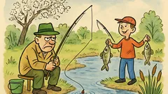 Dowcip: nad stawem siedzi wędkarz i…