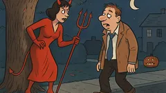 Dowcip: Żona w halloweenowym stroju diabła czeka