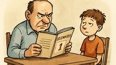 Dowcip: Ojciec przegląda dzienniczek szkolny Jasia, gdy…