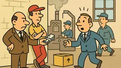 Dowcip: Właściciel spaceruje po fabryce i...