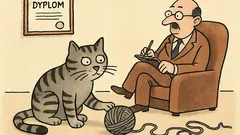 Dowcip: Czym bawi się kot psychiatry?