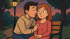 Anegdota: Wieczór w parku, chłopak szepcze dziewczynie...