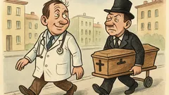 Dowcip: Lekarz i grabarz z tym samym tikem