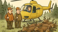 Dowcip: David i John lecą helikopterem na polowanie...