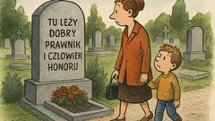 Dowcip: Matka z synem idą cmentarzem i widzą nagrobek