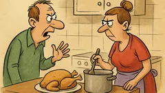 Anegdota: – Jadźka! Ciągle kurczak na obiad!