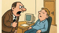 Dowcip: Szef krzyczy na pracownika śpiącego w pracy