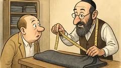 Anegdota: Żydowski krawiec mierzy materiał...