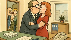 Anegdota: Dyrektor całuje się z sekretarką...