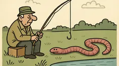 Dowcip: Jak długo żyje dżdżownica złapana przez wędkarza?