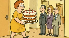 Anegdota: Korytarzem biurowca idzie żona...