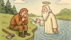 Dowcip: Pewnego dnia drwalowi wpadła siekiera...