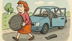 Dowcip: jedzie kobieta autem, nagle huk...