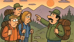 Dowcip: Grupa turystów błądzi w górach...