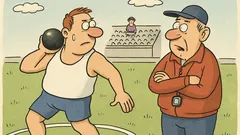 Anegdota: Mistrz w pchnięciu kulą pyta trenera…
